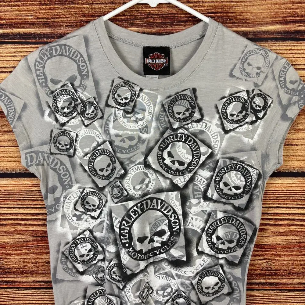 2009 Harley Davidson Motorcycles Skulls Big Print T-shirt - Picture 2 of 8